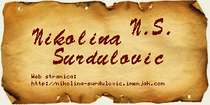 Nikolina Surdulović vizit kartica